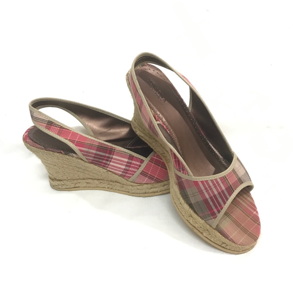Somoma | Pink Plaid Wedges